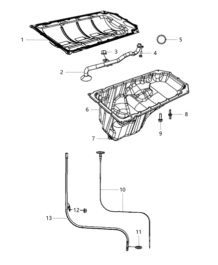 2012 Jeep Liberty Pan Engine Oil Diagram for 4893207AA