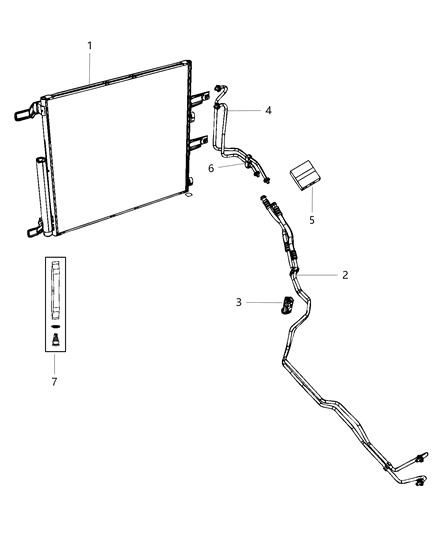 Hose And Tube Oil Cooler Pressure And Return Diagram for 55057191AB