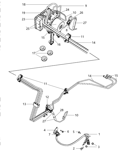 Clip Brake Tube Diagram for 68001854AA