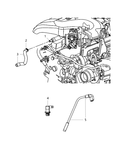 Valve PCV Diagram for 4884479AA