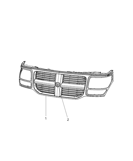 1989 Dodge Aries Grille Radiator Diagram for 1EY99SW1AD