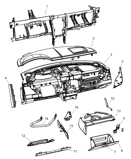 Panel Instrument Panel Diagram for XS911DBAE