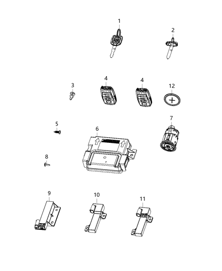 2012 Jeep Patriot Receiver Hub Diagram for 68365298AE
