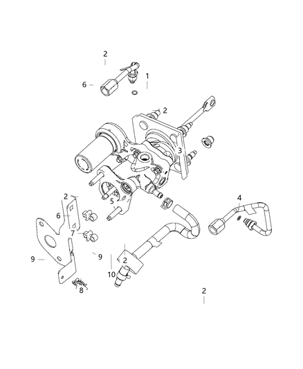1987 Dodge Ramcharger Tube Assembly Hydro Boost Pump Portion Diagram for 68351520AB