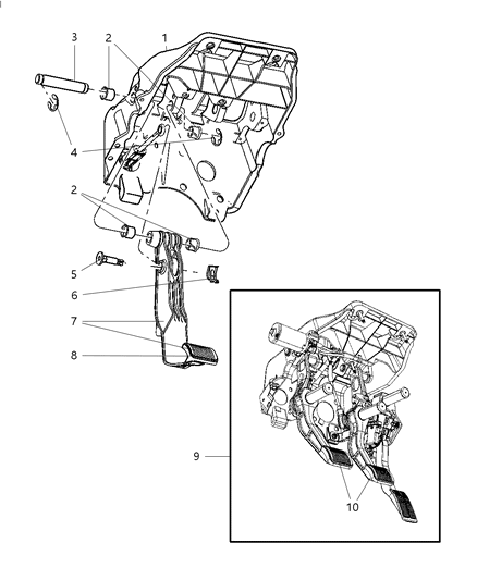 2009 Dodge Sprinter 2500 Pin Clutch Pedal Diagram for 52010331AC