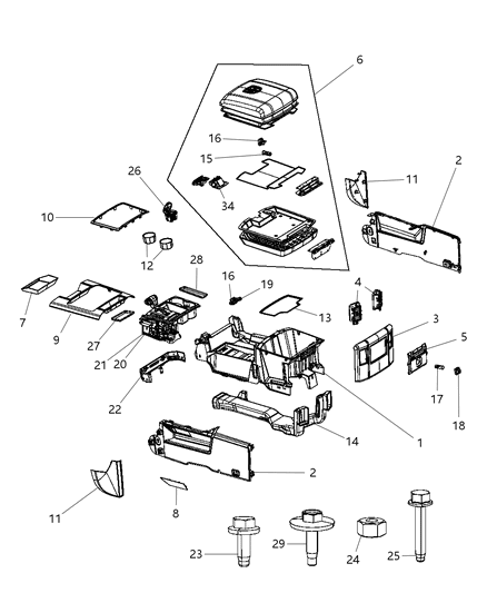 Bulb Center Console Shifter PRNDL Diagram for 68263780AA
