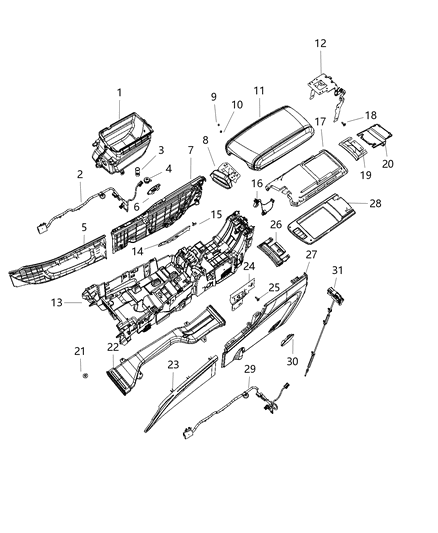 Panel Console Right Front Diagram for 6WT86HL1AA