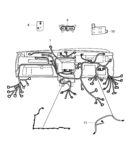 Wiring Instrument Panel Diagram for 68333527AB