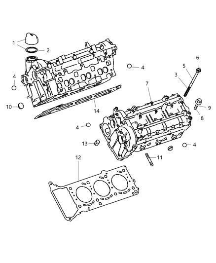 2007 Dodge Ram 3500 Gasket Cylinder Head Right Diagram for 5175444AA