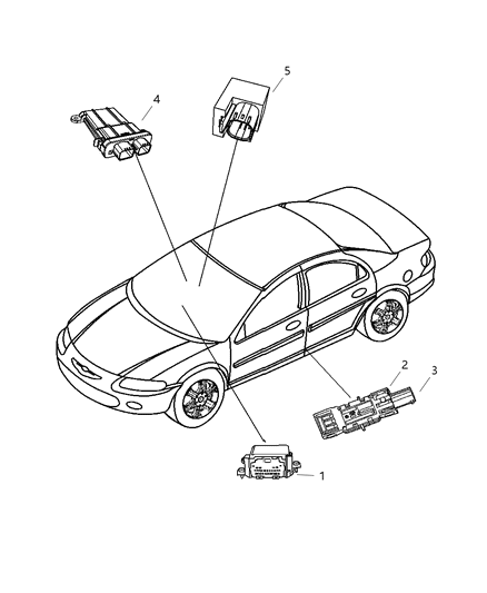 2002 Dodge Grand Caravan Sensor Air Bag Diagram for 4672311AA