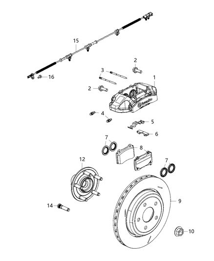 1988 Dodge Lancer Caliper Assembly Disc Brake Rear Diagram for 2AMVC270AA