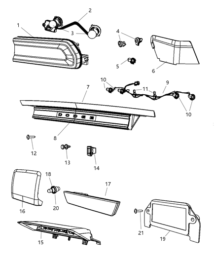 Lamp Tail Stop Turn Diagram for 5028781AB