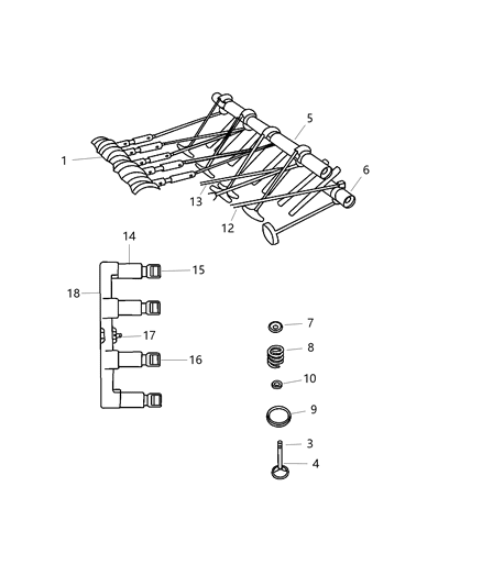 1985 Dodge Omni Push Rod Intake Valve Diagram for 53021556AA
