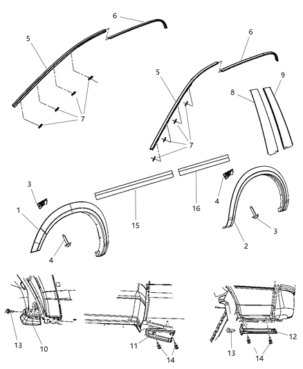 Guard Fender Lower Front Diagram for 55372927AC