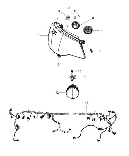 2020 Dodge Journey Headlamp Diagram for 5182590AC