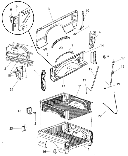 2020 Ram ProMaster City Reinforcement Wheelhouse Diagram for 68086129AA