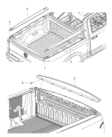 2003 Dodge Sprinter 3500 Spoiler Tailgate Diagram for 55372052AG