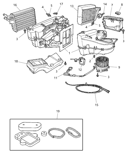 1984 Dodge 600 Duct Floor Distribution Diagram for 4885423AA