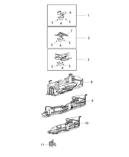 1994 Dodge Shadow Skid Plate Fuel Tank Diagram for 68330239AA