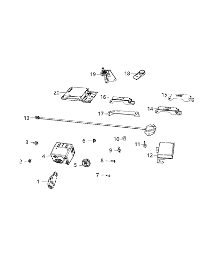 Transmitter Integrated Key Fob Diagram for 56046638AF