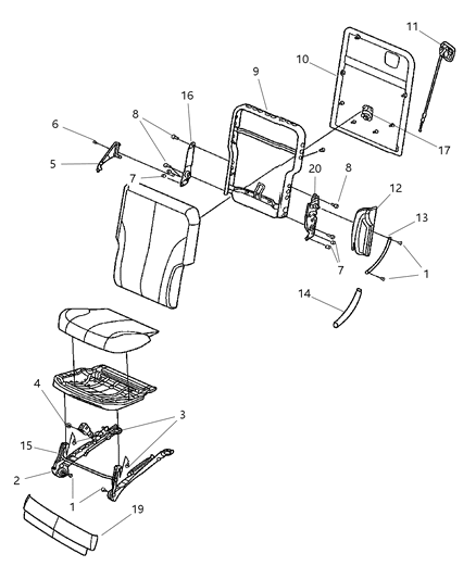 2006 Chrysler Pacifica Shield Seat Cushion Diagram for WF66XDVAA