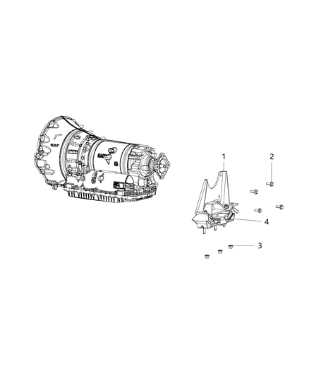 2016 Ram 1500 Bracket Transmission Mount Diagram for 68147349AB