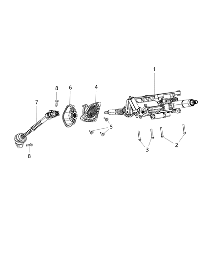 2016 Dodge Durango Shaft Steering Column Intermediate Diagram for 68245552AB