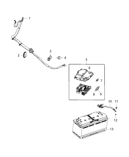 Wiring Battery Positive Diagram for 52112163AB