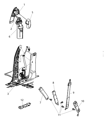 Seat Belt Front Outer Diagram for 5KP991DVAE