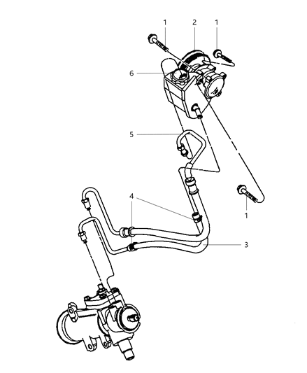 Hose Power Steering Return Diagram for 52089169AD
