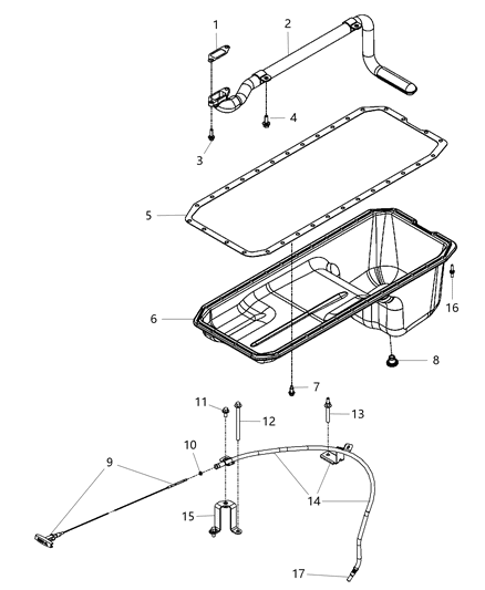 Gasket Oil Pan Diagram for 68038159AA