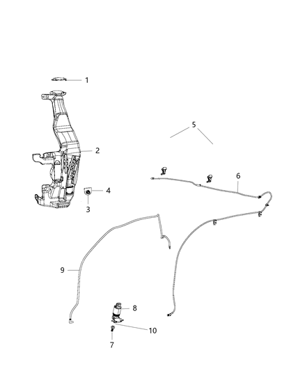 2018 Jeep Wrangler Reservoir Windshield Washer Diagram for 68080155AA