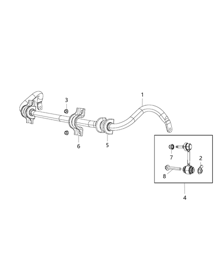 2007 Dodge Caravan Link Kit Stabilizer Bar Diagram for 68280910AB