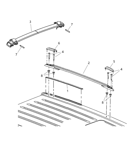 Rail Roof Diagram for 55157460AA