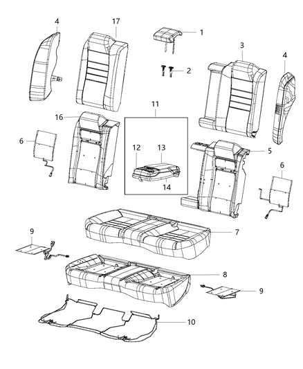 1984 Dodge Ram 50 Sleeve Headrest Diagram for 1UY04ML2AB