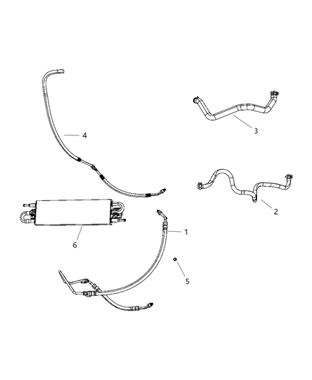 Hose Power Steering Return Cooler To Reservoir Diagram for 4782363AD