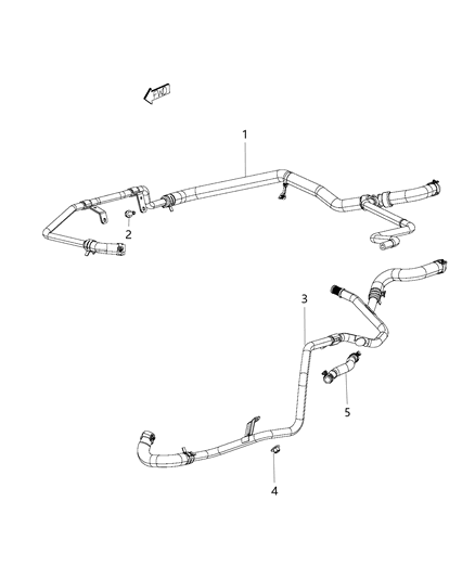1998 Dodge B1500 Tube Heater Core Diagram for 68226098AA