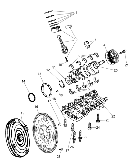 1998 Chrysler Concorde Piston Pin And Rod Std Diagram for 5012362AD