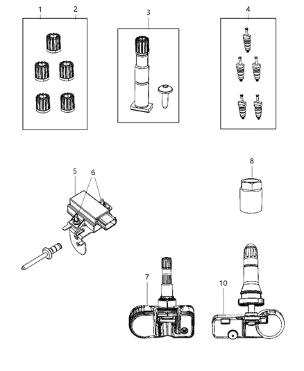 2012 Chrysler 300 Sensor Tire Pressure See Sensors Group 008 Diagram for 56029400AC