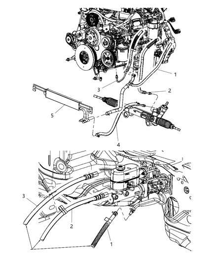 2010 Jeep Liberty Hose Power Steering Pressure Diagram for 52122341AF