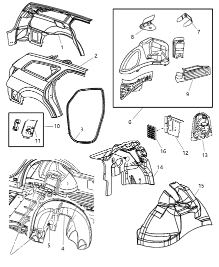Panel Bodyside Aperture Rear Outer Diagram for 5139158AF