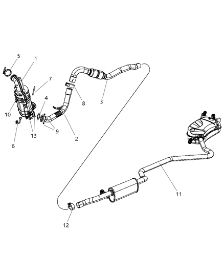 2002 Chrysler Town & Country Pipe Exhaust Crossunder Diagram for 68090620AC