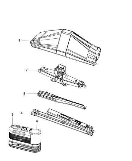 Bag Jack Tool Storage Diagram for 4721852AD