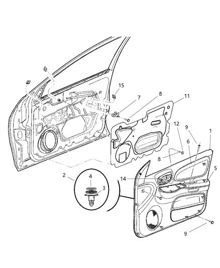 Armrest Door Front Diagram for QS27XDVAA