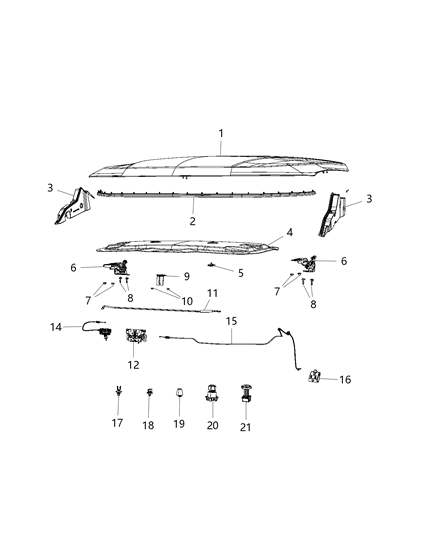 2012 Jeep Grand Cherokee Hood Diagram for 68243955AB