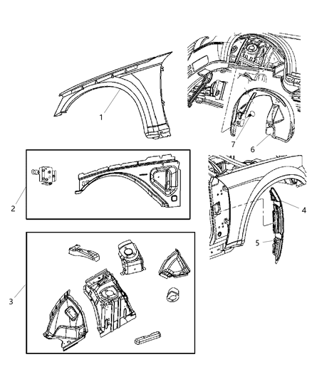 1995 Dodge B2500 Foam Blocker Diagram for 68043211AB