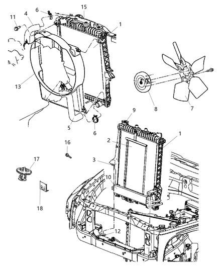 Hose Radiator Outlet Diagram for 52028987AB