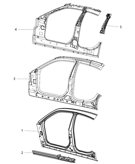 Panel Bodyside Aperture Inner Front Diagram for 68266967AM