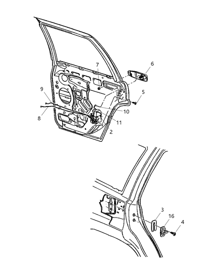 Latch Rear Door Diagram for 55363474AC