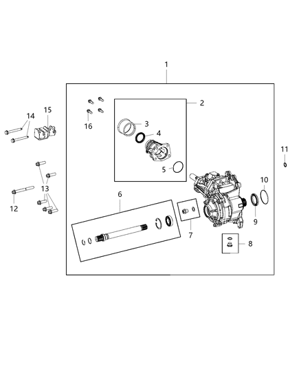 2016 Jeep Compass Shaft Kit Intermediate Diagram for 68237777AA